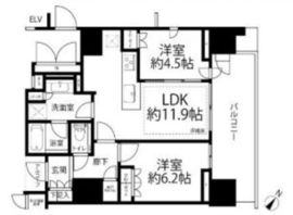 プラウド渋谷本町 2階 間取り図