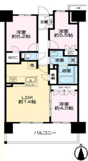 ザ・パークハウスオイコス赤羽志茂サードスクエア 12階 間取り図