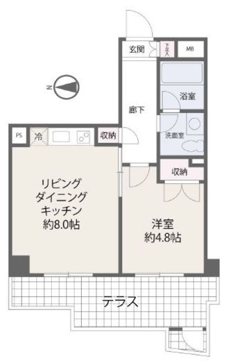 パークキューブ目黒タワー 2階 間取り図