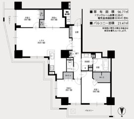 ライオンズタワー大島 23階 間取り図