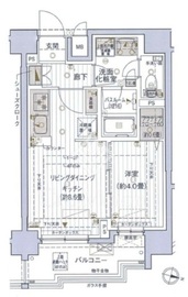 デュオヴェール飯田橋 4階 間取り図