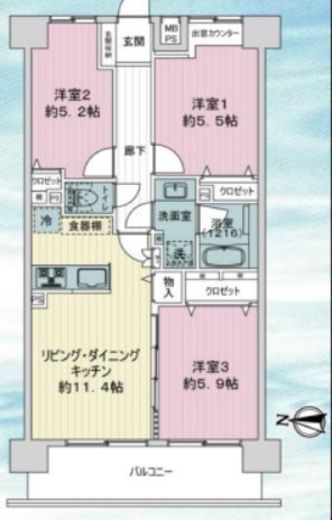 マイプレジール広尾 4階 間取り図