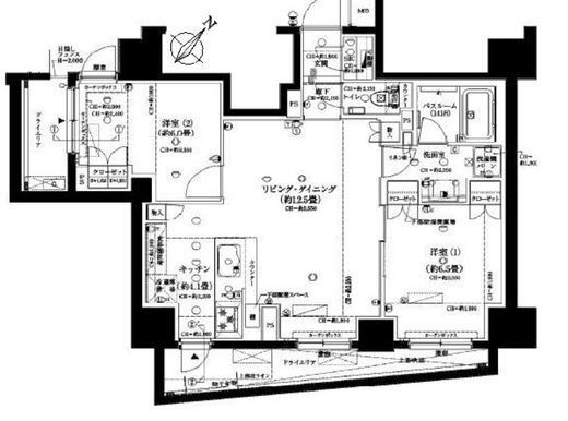 オープンレジデンシア小石川三丁目 1F1 間取り図