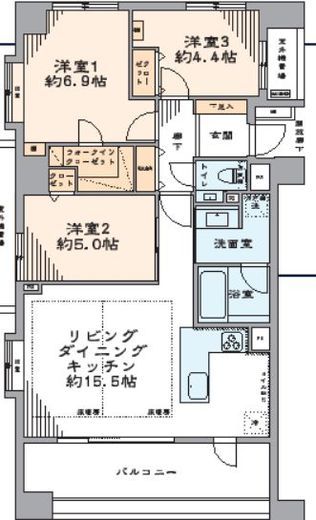 品川戸越パークホームズ 9階 間取り図