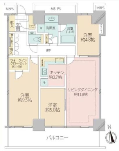 パークキューブ目黒タワー 5階 間取り図