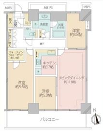 Wコンフォートタワーズ WEST 5階 間取り図