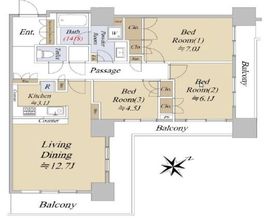 キャナルファーストタワー 27階 間取り図