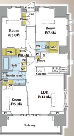 シティハウス東池袋 11階 間取り図