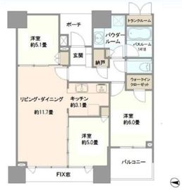 ドゥ・トゥール 37階 間取り図
