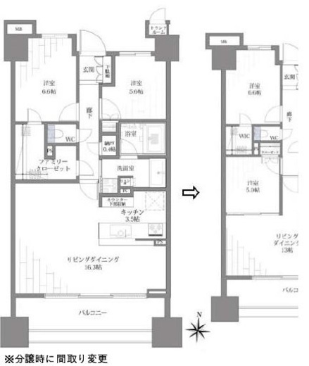 ブランズ東雲 7階 間取り図
