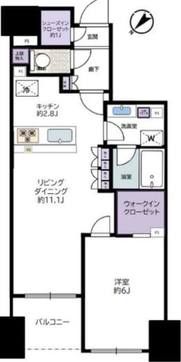ザ・パークハウス日本橋大伝馬町 3階 間取り図