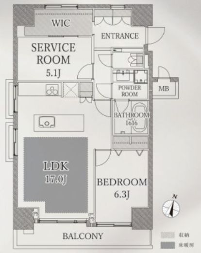 朝日広尾マンション 2階 間取り図