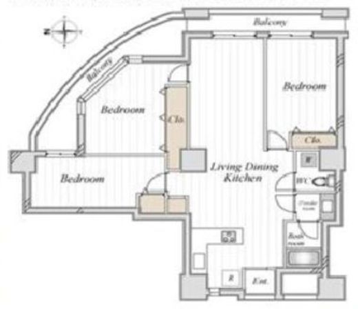 プライムアーバン芝浦LOFT 4階 間取り図
