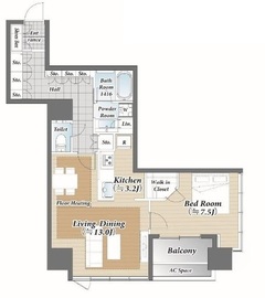 プラウドタワー白金台 2階 間取り図