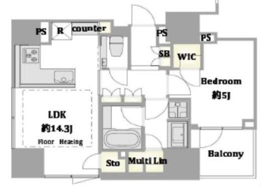 プライムアーバン芝浦LOFT 6階 間取り図