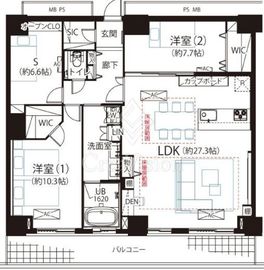 Wコンフォートタワーズ WEST 39階 間取り図