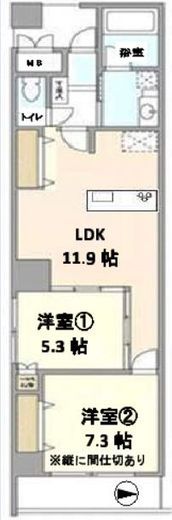 ライトコート四谷 2階 間取り図