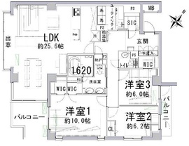 レジディア麻布十番2 3階 間取り図