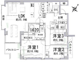 白山パークマンション 3階 間取り図