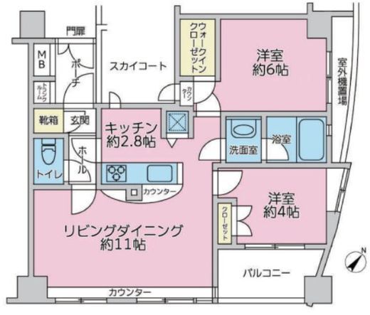 ジェイパーク乃木坂 6階 間取り図
