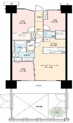 シティテラス東陽町 1階 間取り図