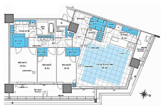 パークキューブ東品川 34階 間取り図