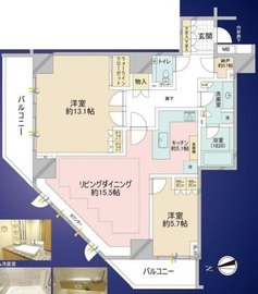 レジディア六本木檜町公園 2階 間取り図
