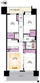 コンフォリア新宿イーストサイドタワー 8階 間取り図