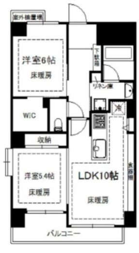 コンフォリア新宿イーストサイドタワー 10階 間取り図