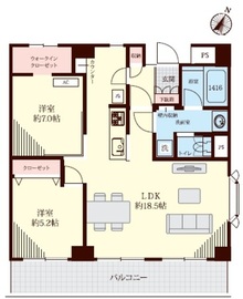 ドエルアルス目黒 8階 間取り図