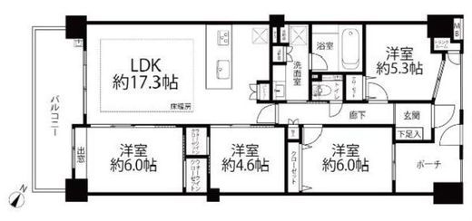 カスタリア渋谷櫻丘 13階 間取り図