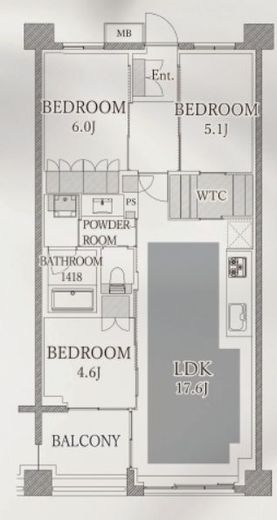 イニシアクラウド渋谷笹塚 4階 間取り図