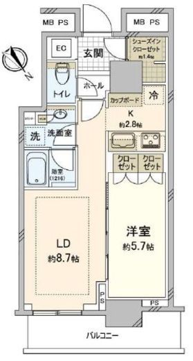 コンフォリア新宿イーストサイドタワー 23階 間取り図