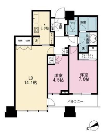 パークコート虎ノ門愛宕タワー 26階 間取り図