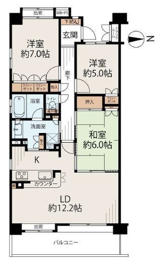 コンフォリア新宿イーストサイドタワー 4階 間取り図
