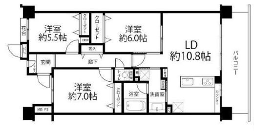 クリオレジダンス東京 5階 間取り図