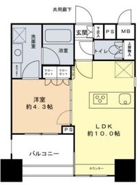 コンフォリア新宿イーストサイドタワー 3階 間取り図