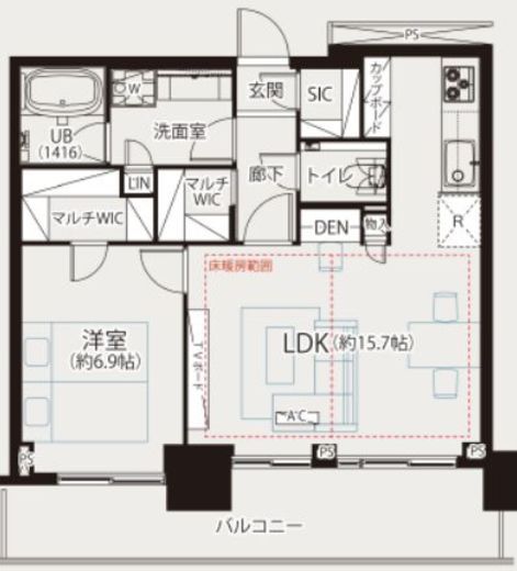 ザ・クレストタワー 29階 間取り図