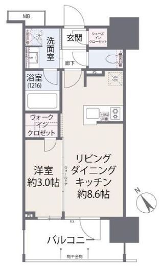 リビオレゾン勝どきnex 2階 間取り図