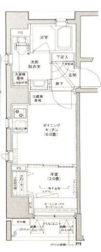 コンフォリア新宿イーストサイドタワー 8階 間取り図