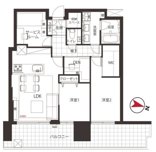 コンフォリア新宿イーストサイドタワー 3階 間取り図