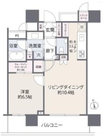 パークシティ中央湊ザタワー 5階 間取り図