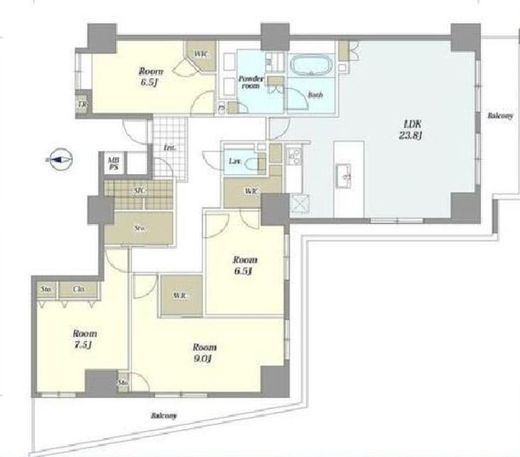 ライオンズタワー大島 29階 間取り図