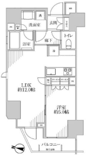 コンフォリア新宿イーストサイドタワー 5階 間取り図