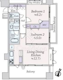 ライオンズグローベル桜新町 6階 間取り図