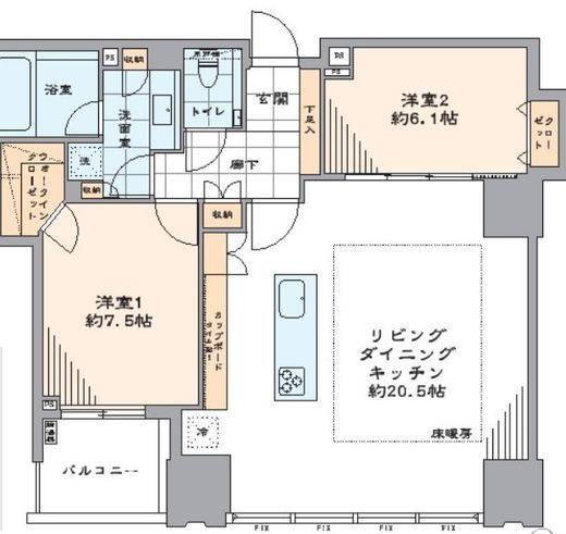 シティタワーズ豊洲ザ・ツイン ノースタワー 46階 間取り図