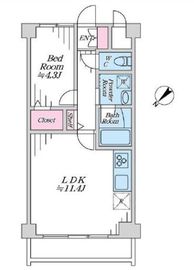 コンフォリア新宿イーストサイドタワー 9階 間取り図