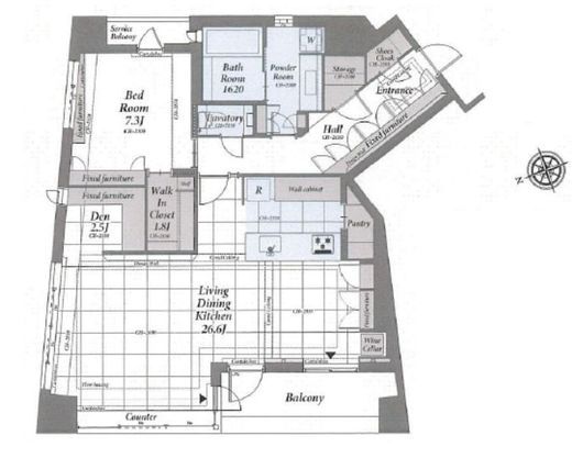 プラウド新宿御苑エンパイア 12階 間取り図