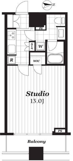 コンフォリア新宿イーストサイドタワー 5階 間取り図