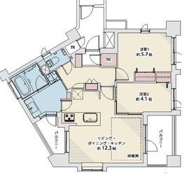 サンクタス本郷 4階 間取り図
